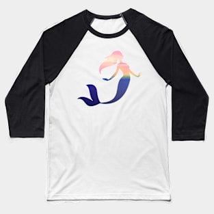 Ocean landscape in mermaid silhouette Baseball T-Shirt